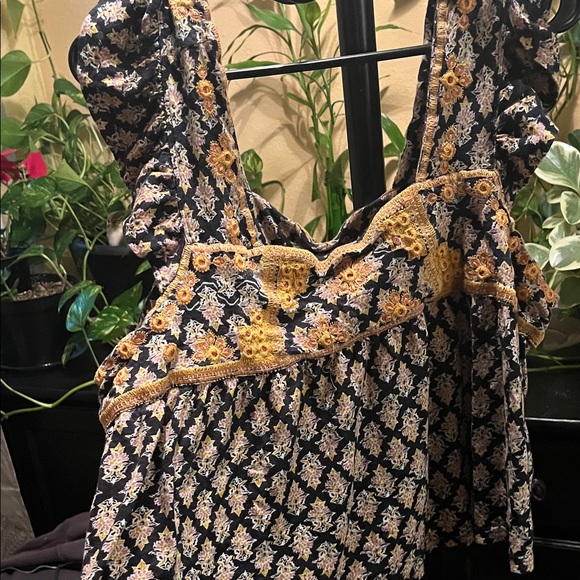 Free People Black and Yellow Floral Blouse - Picture 3 of 6